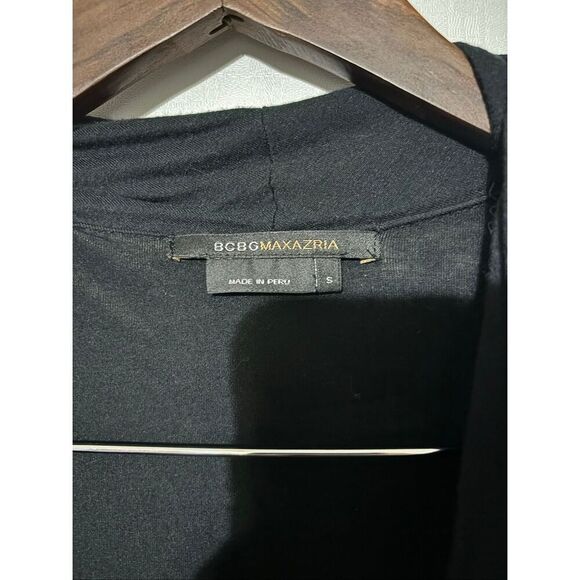 BCBG Maxazria Women's Size Small Black Scoop Neck Short Sleeve Blouse Top - Picture 4 of 5